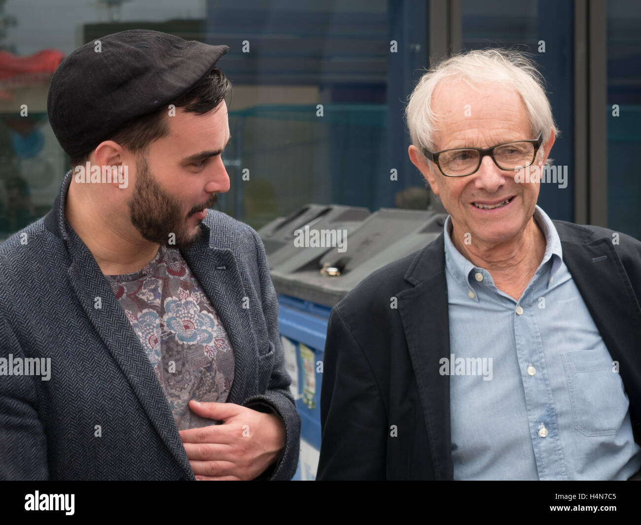 Ken Loach a Wigan escavatrice Festival Foto Stock