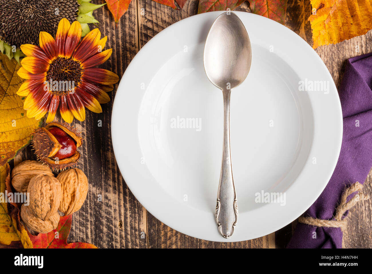 Decorazione di ringraziamento menu cena autunno autunno Foto Stock