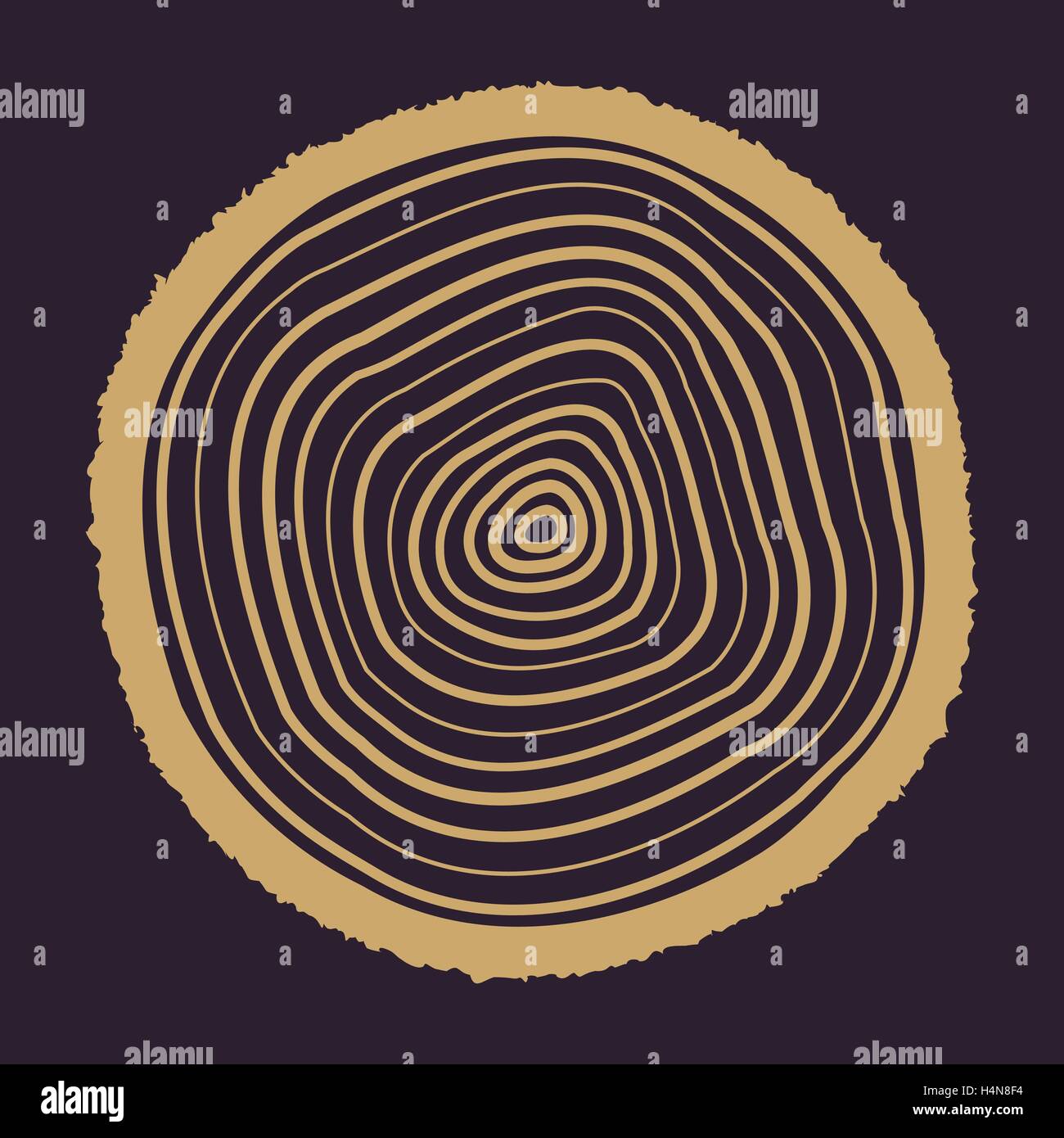 La struttura Ring icona. Anelli albero simbolo. Appartamento Illustrazione Vettoriale