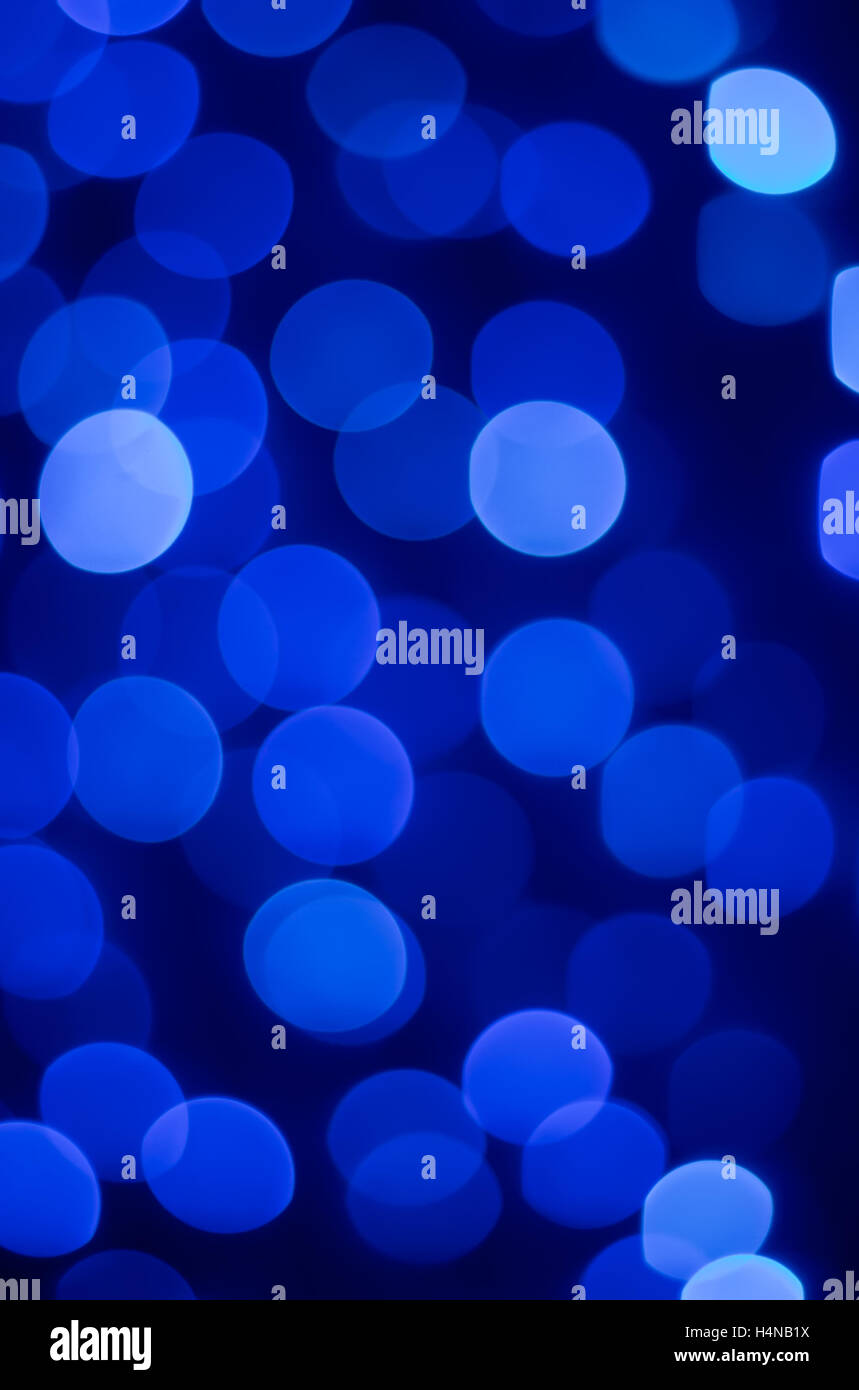 Vacanze di Natale di sfondo sfocato scintillanti luci blu Foto Stock