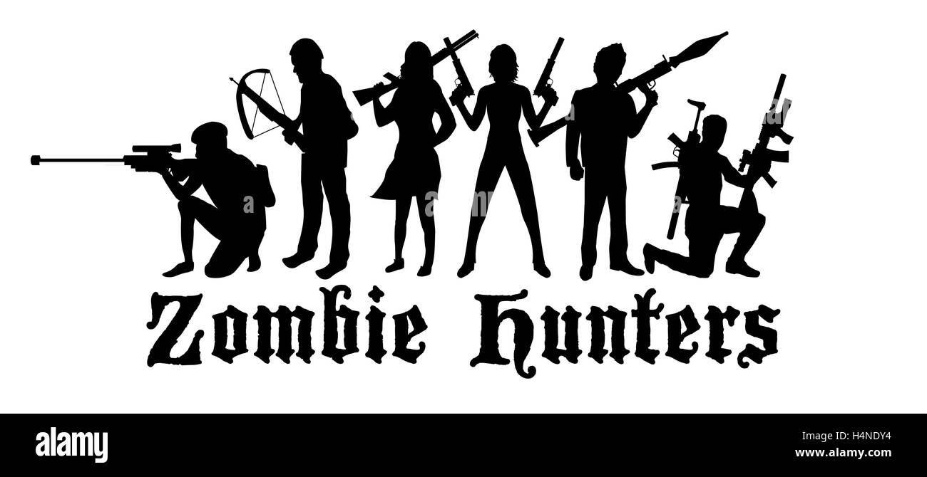 Halloween cacciatori di zombie team Illustrazione Vettoriale