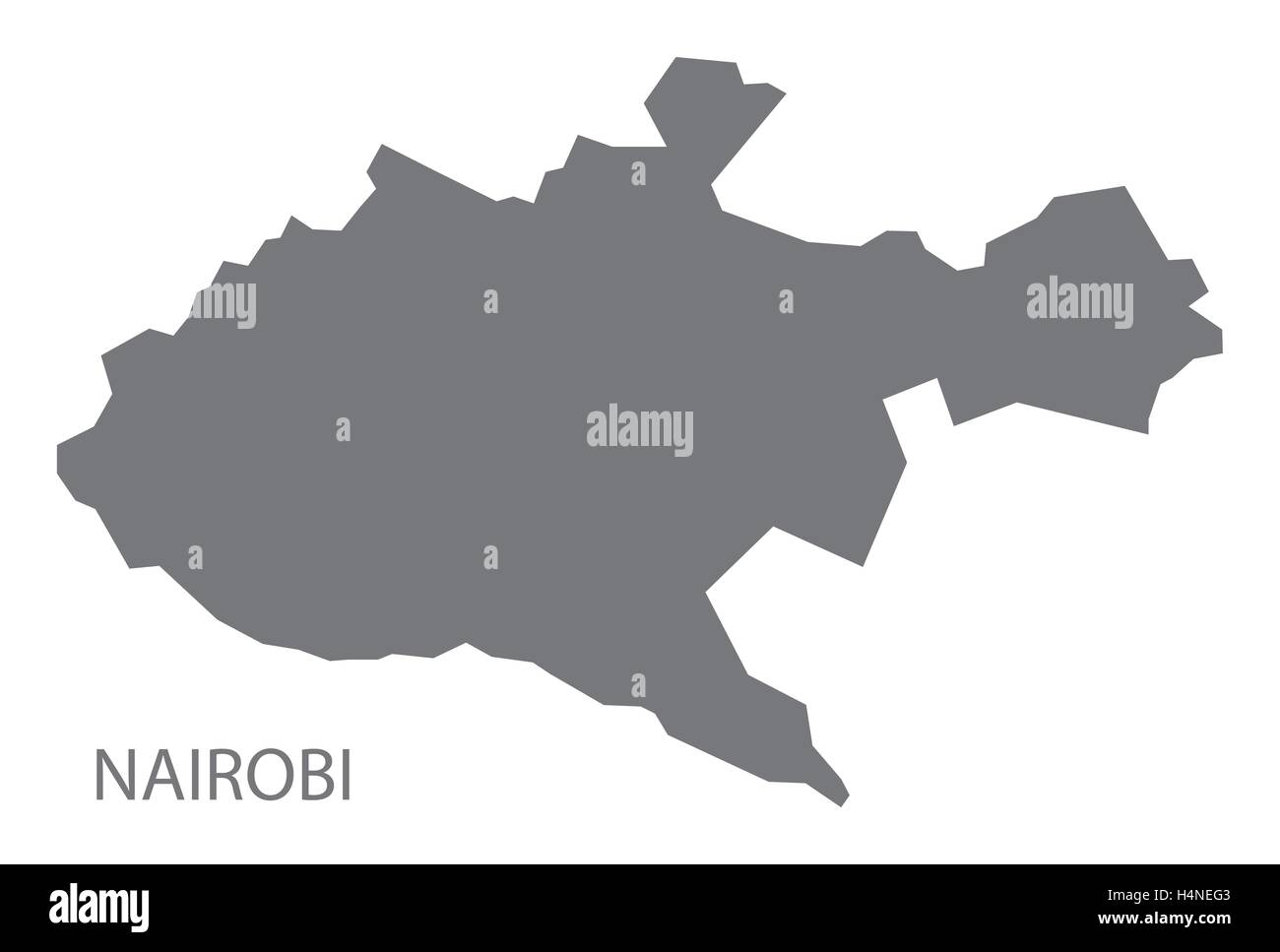 Nairobi Kenya Mappa grigio Illustrazione Vettoriale