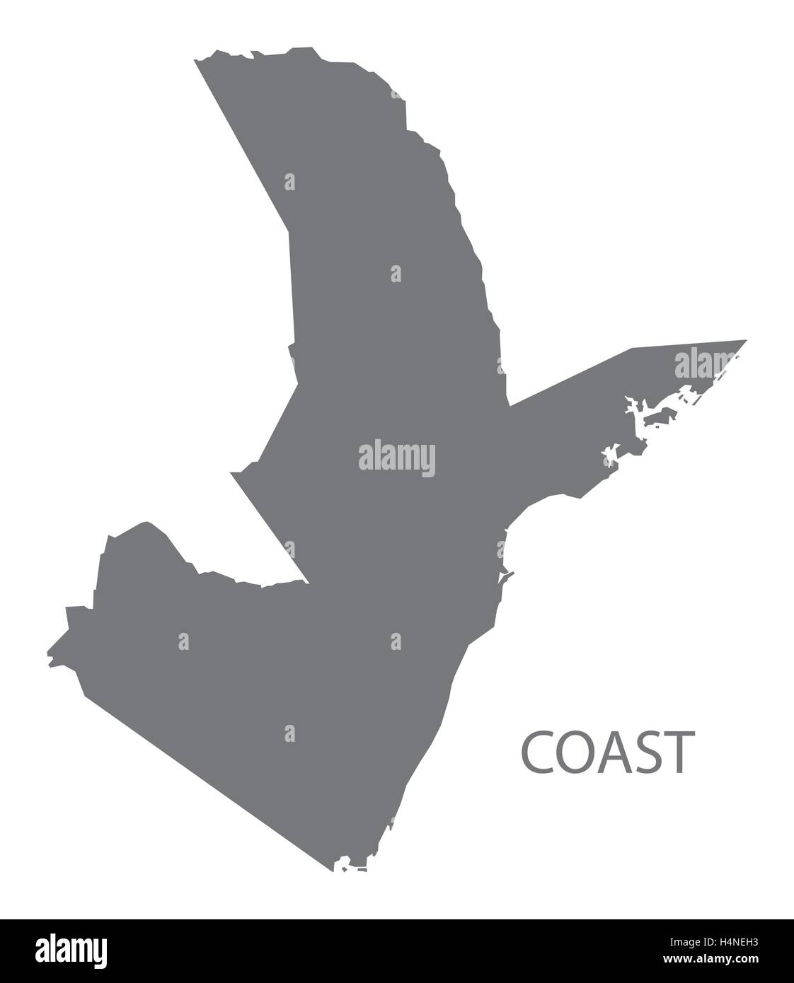 Costa del Kenya Mappa grigio Illustrazione Vettoriale