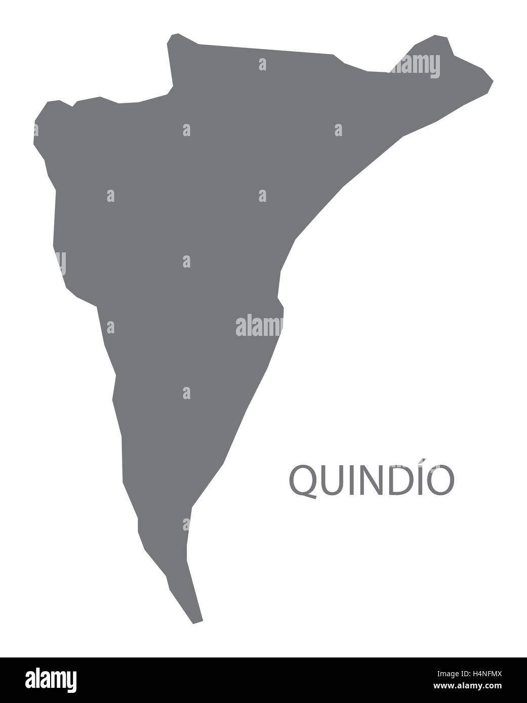 Quindio mappa Colombia in grigio Illustrazione Vettoriale