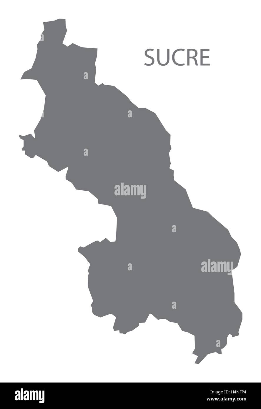 Sucre mappa Colombia in grigio Illustrazione Vettoriale