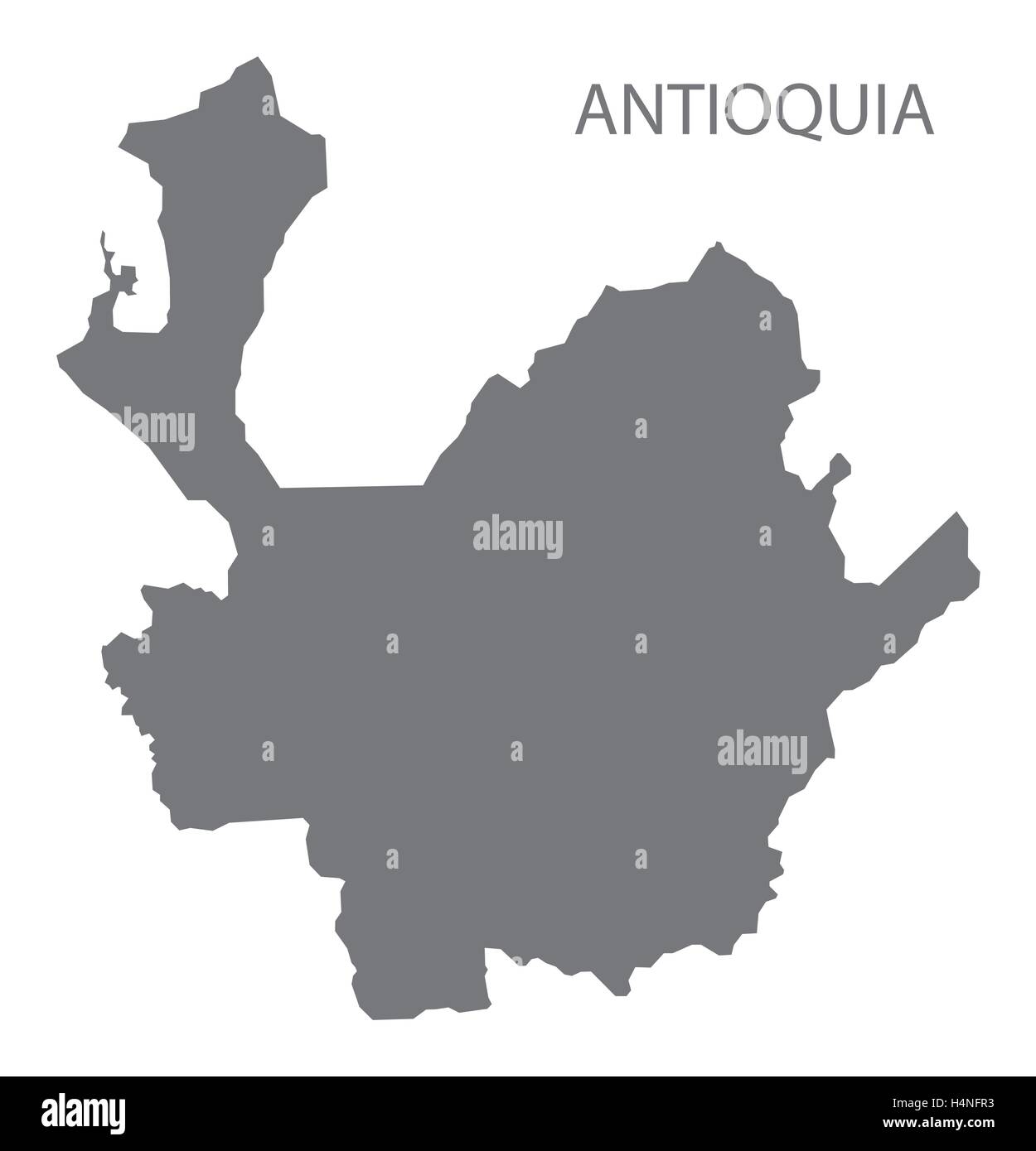 Antioquia mappa Colombia in grigio Illustrazione Vettoriale