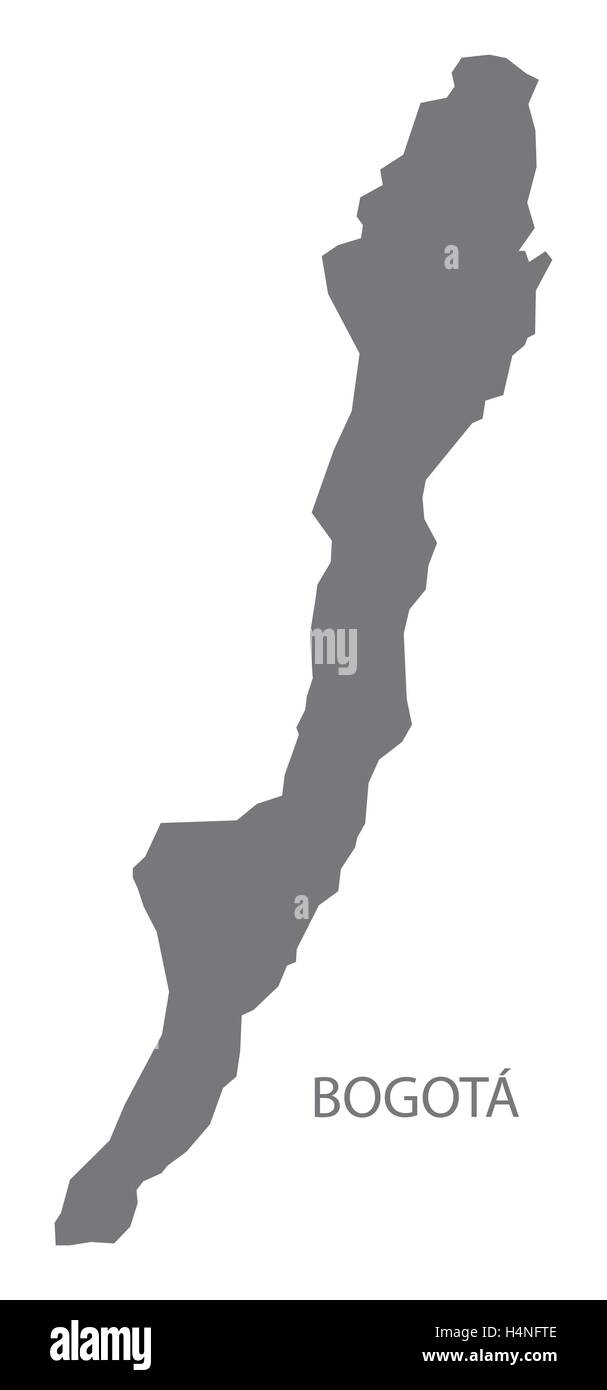 Bogotà mappa Colombia in grigio Illustrazione Vettoriale