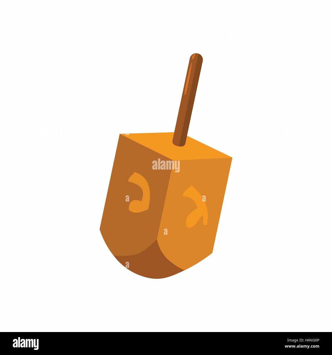 Hanukkah dreidel icona, stile cartoon Illustrazione Vettoriale