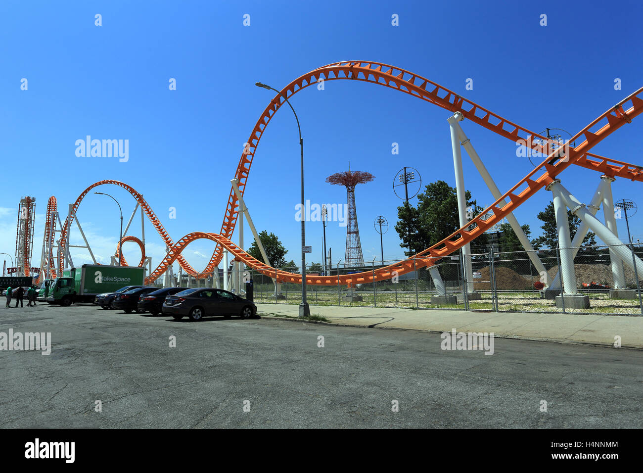 Il Thunderbolt roller coaster Coney Island Amusement Park Brooklyn New York City Foto Stock