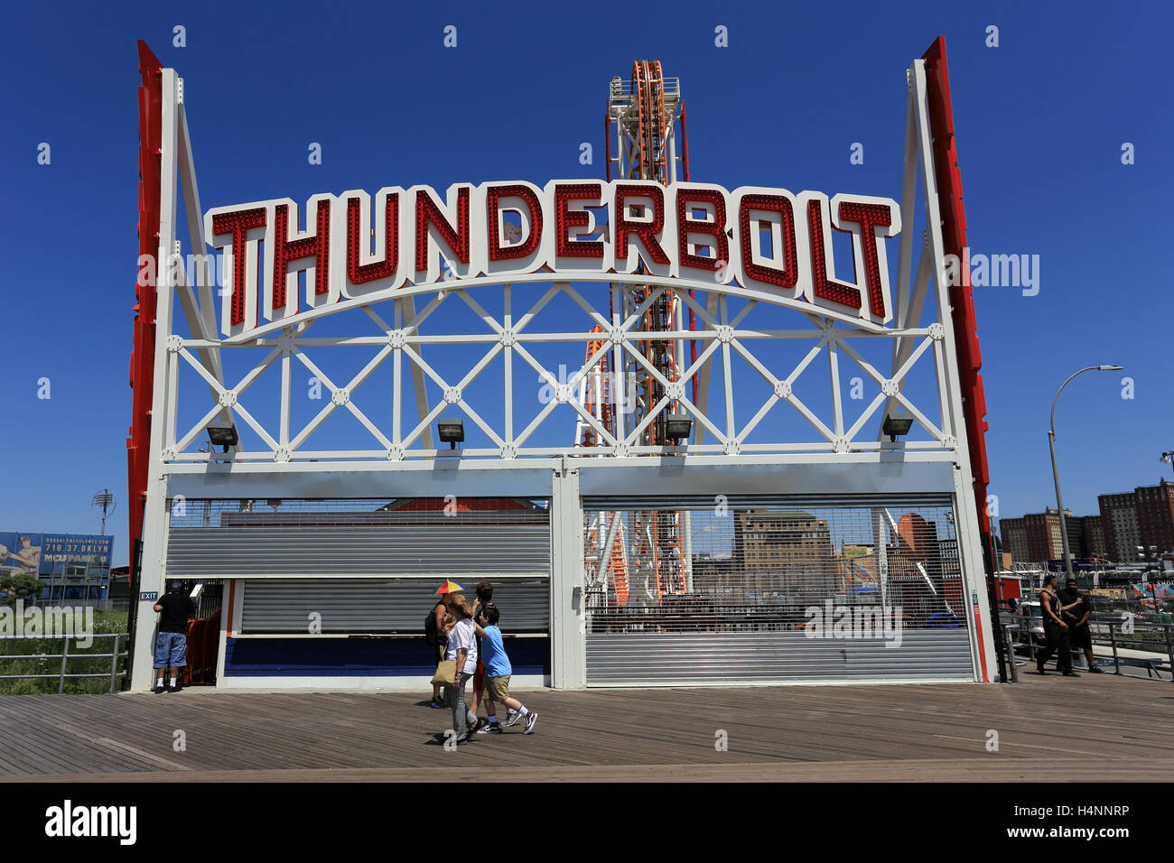 Il Thunderbolt roller coaster Coney Island Amusement Park Brooklyn New York City Foto Stock