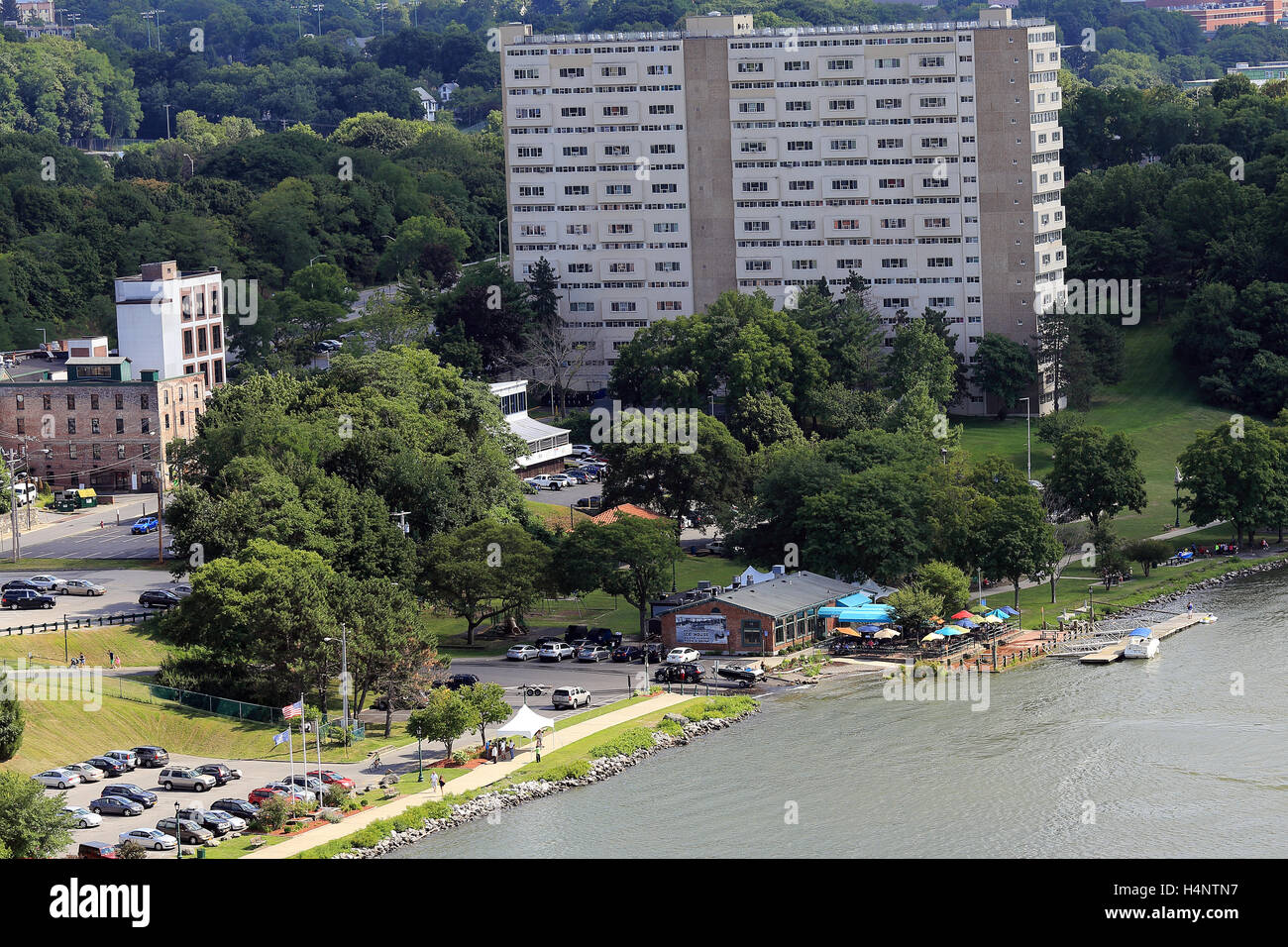 L'Ice House ristorante taverna e sul fiume Hudson Poughkeepsie New York Foto Stock