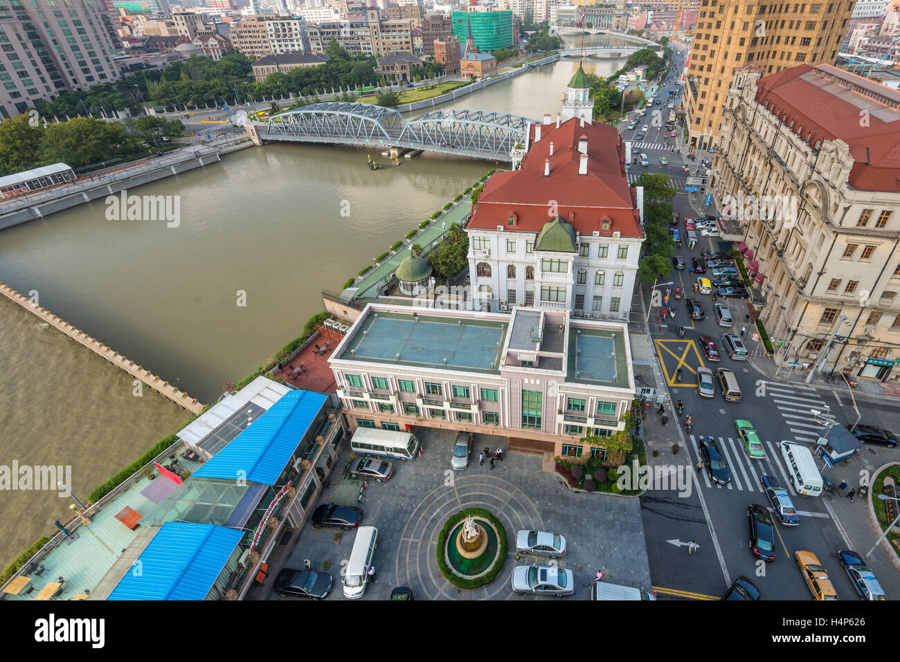 Vista superiore del russo consolato generale a Shanghai in Cina Foto Stock