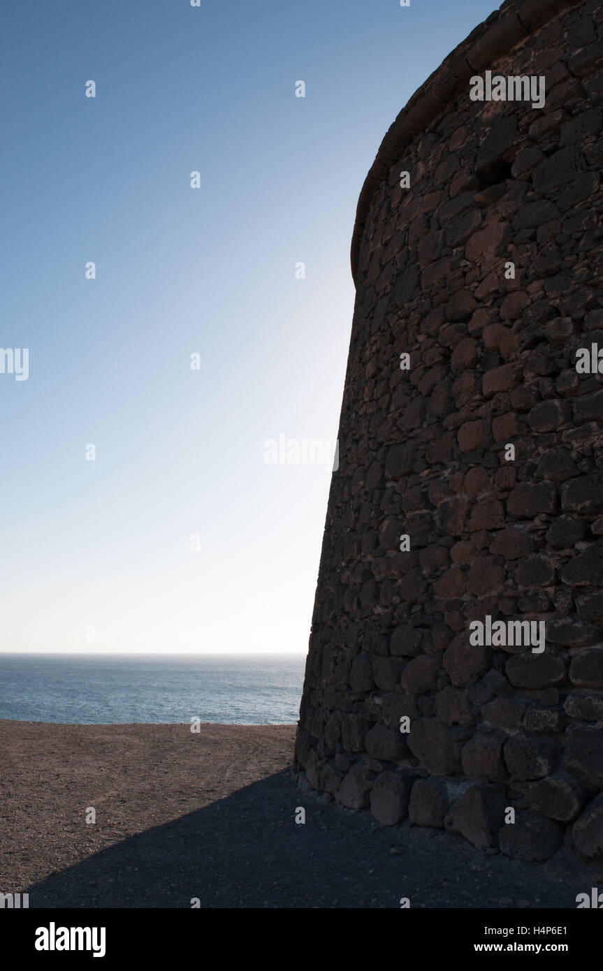 Fuerteventura Isole Canarie, Nord Africa, Spagna: vista di El Toston Castello, Castillo de El Cotillo, nel villaggio di pescatori di El Cotillo Foto Stock