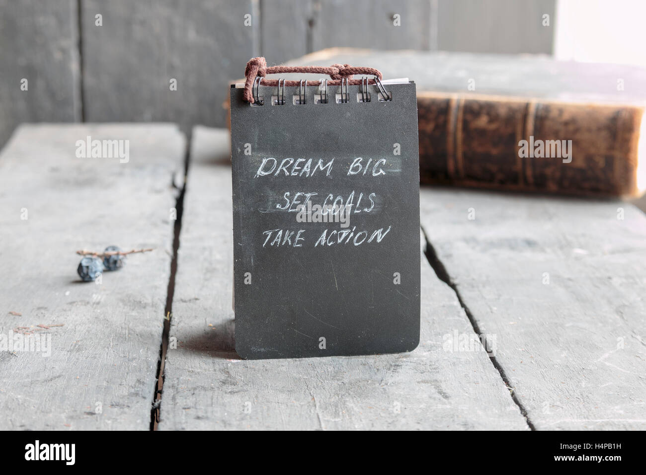 Grande Sogno di impostare obiettivi agire, ispiratrice Business preventivo. Foto Stock