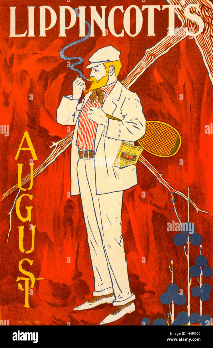 Manifesto americano per le Revue Lippincott della rivista di agosto, William L. Carqueville o Carqueville (Chicago, 1871-1946) Foto Stock