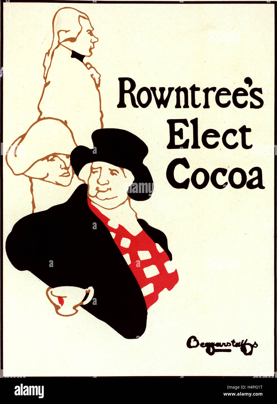 Poster inglese Rowntree per eleggere il cacao. Pryde, Giacomo (1866-1941), artista Foto Stock
