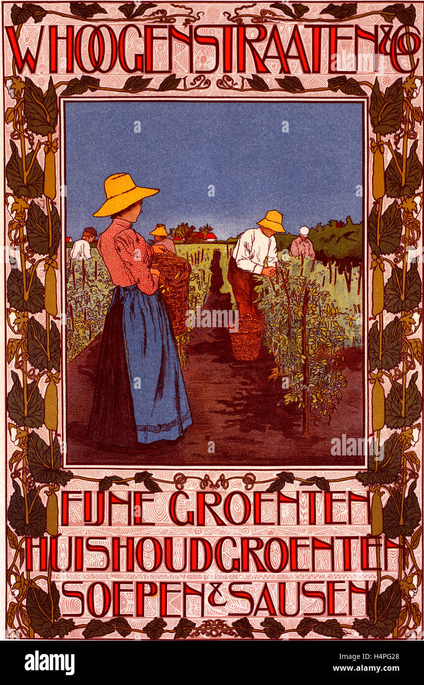 Poster olandese per la Maison Whoogenstraaten et Co (Denrées alimentaires). Caspel, Johann Georg van, 1870-1928, artista Foto Stock