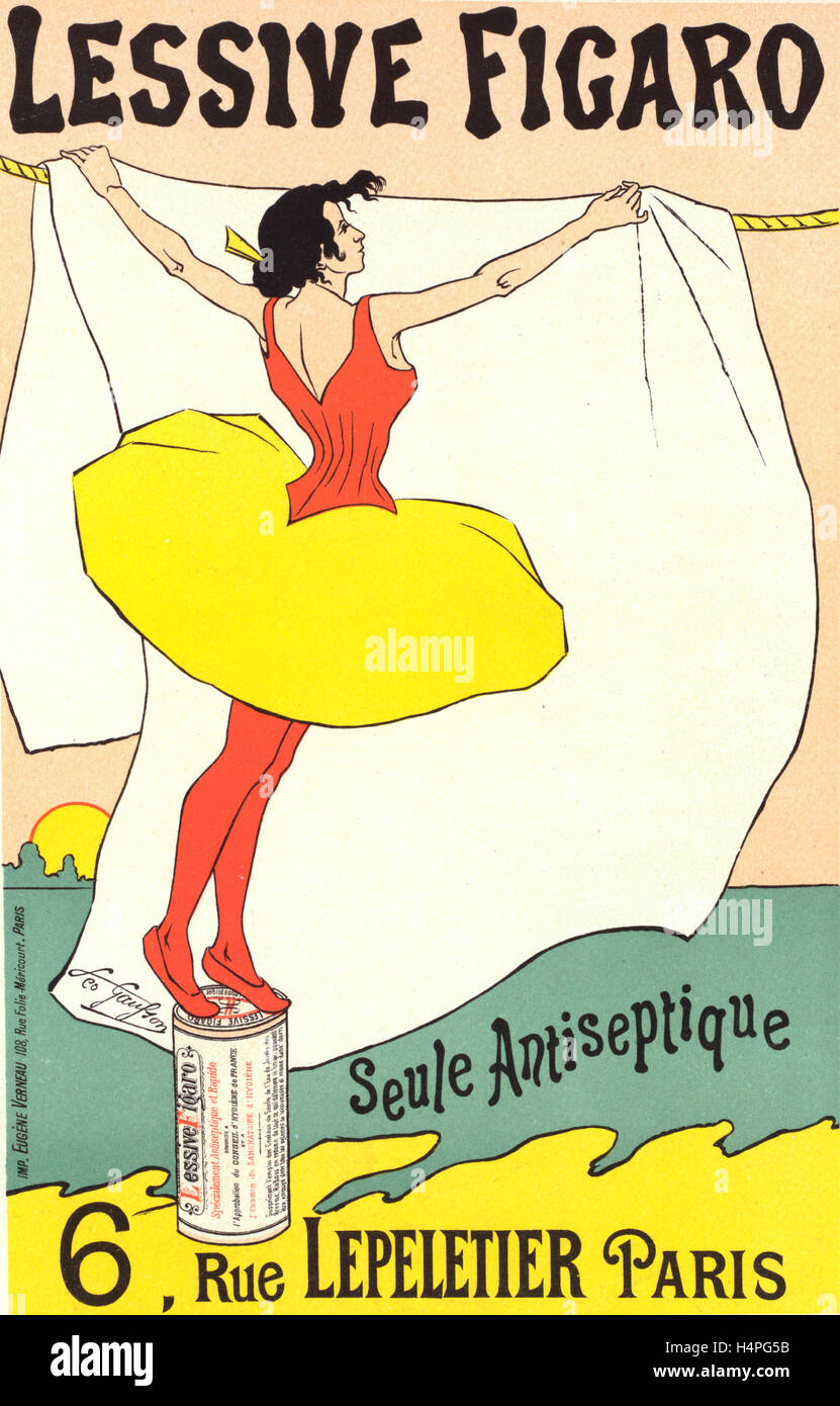 Poster per Lessive Figaro. Gausson, Léo (1860-1944), artista Foto Stock