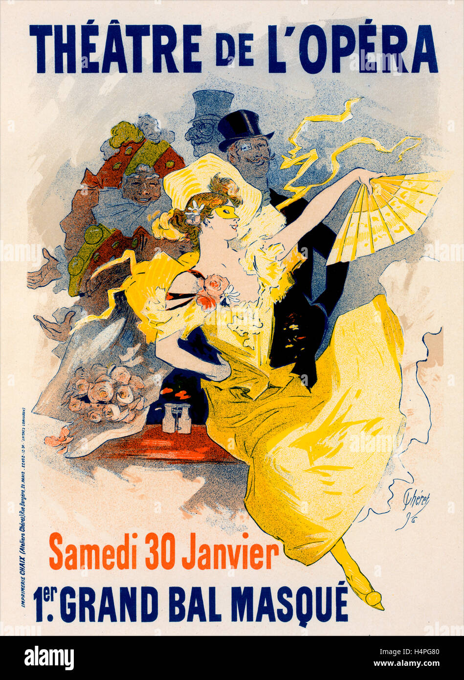 Poster per Théâtre de l'Opéra. Samedi 30 janvier 1897. Premier Grand Bal Masqué. Chéret, Jules (1836-1932), pittore francese Foto Stock