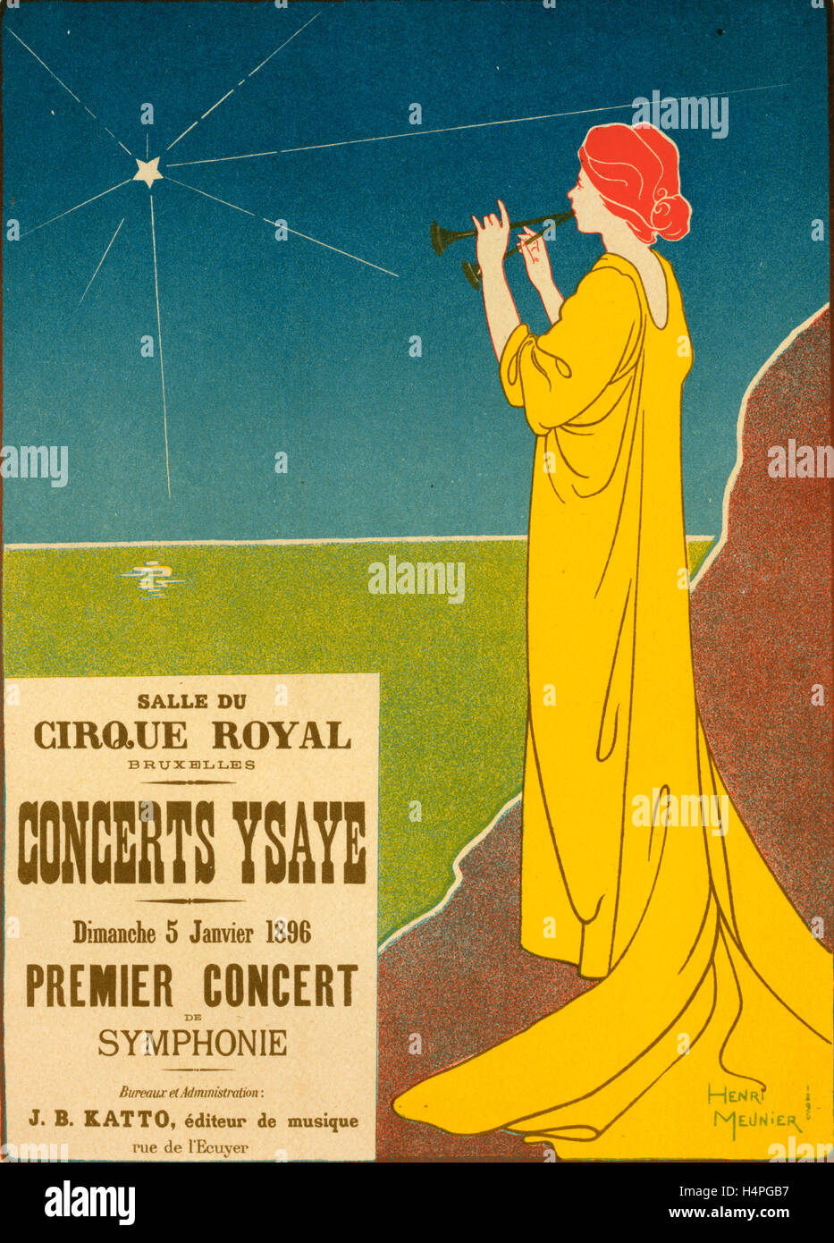 Belgio poster per concerti Ysaye Brussel, Ysaye concerti, Salle du Cirque Royal, Brussel, 1895, Georges Meunier, 1873-1922 Foto Stock