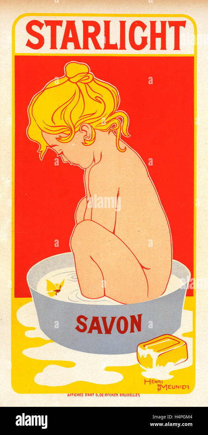 Belgio poster per il Savon Starlight. Meunier, Henri Georges Jean Isidore (1873-1922), artista Foto Stock
