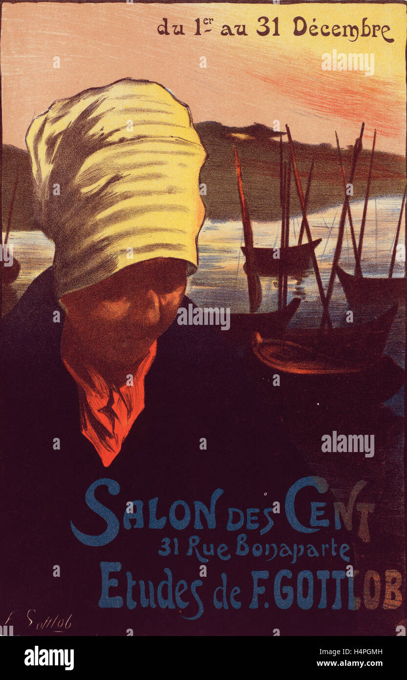 Poster per le salon des Cent. Fernand-Louis Gottlob 1873-1935, un francese di artista grafico Foto Stock