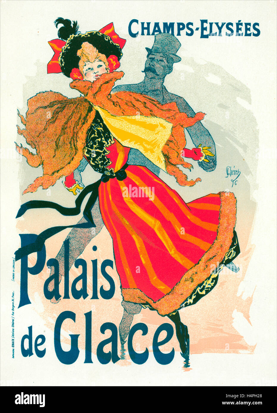 Poster per il Palais de Glace. Chéret, Jules (1836-1932), pittore francese e litografo Foto Stock