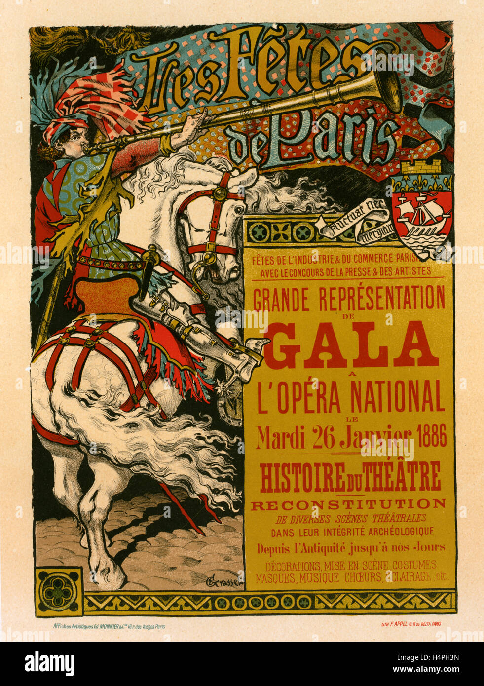 Poster per les Fêtes de Paris. Grasset, Eugène (1841-1917), artista Foto Stock