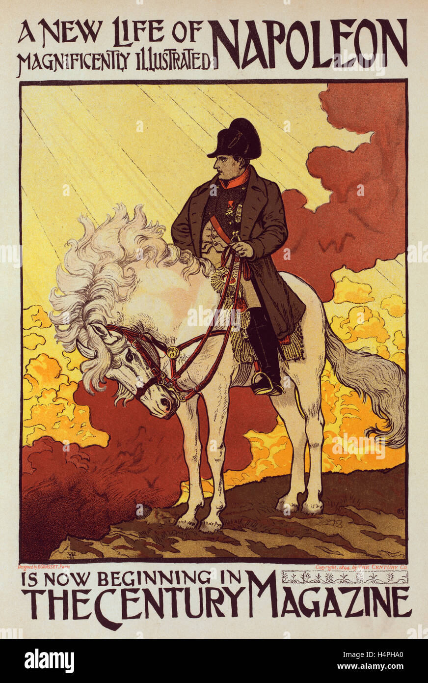 Poster per Il Secolo Magazine, una nuova vita di Napoleone. Eugène Grasset 1845 - 1917, un franco-svizzera artista decorativo Foto Stock