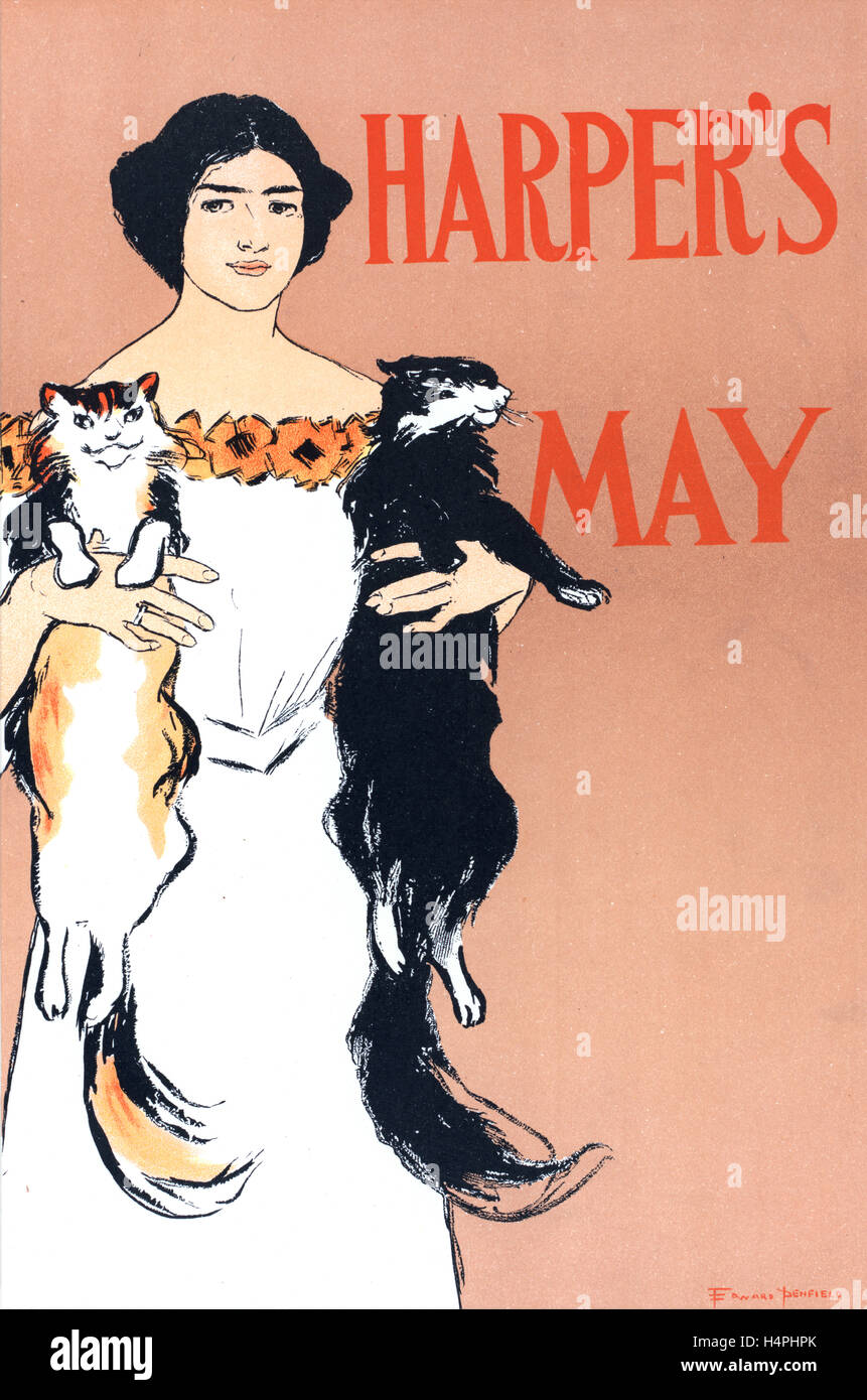 Manifesto americano per la Revue Harper's Magazine. Numéro de Mai 1897. Marx, Roger, 1859-1913, Penfield, Edward, 1866-1925, artista Foto Stock