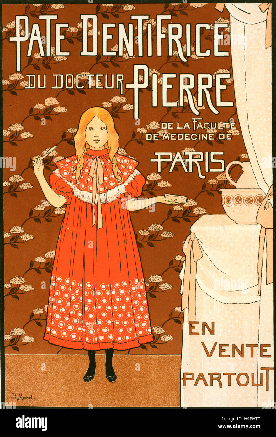 Poster per la dentifricio Pâte du Docteur Pierre. Medico Pietro dentifricio, Boutet de Monvel, Louis-Maurice (1851-1913), artista Foto Stock