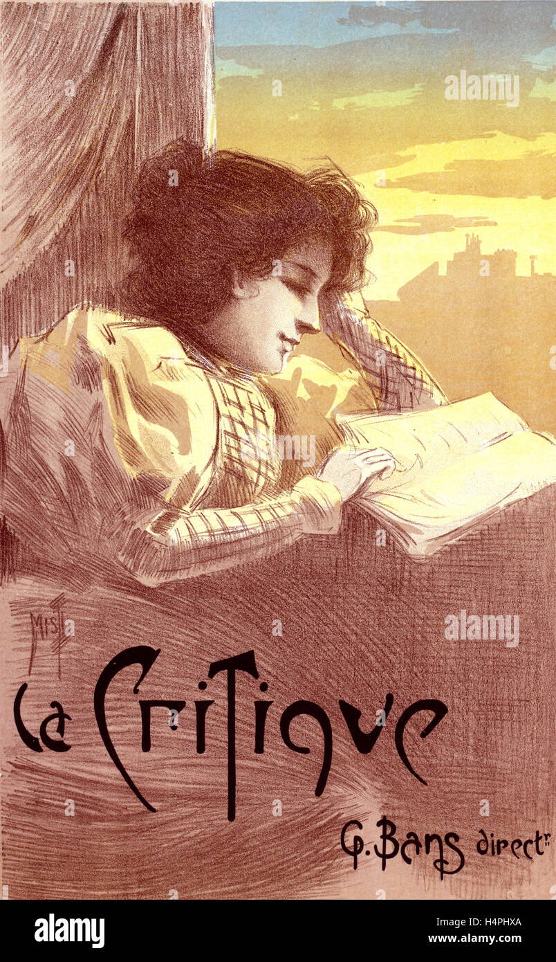 Poster per le journal La Critique. Ferdinando Mifliez, chiamati misti 1865-1922 è un pittore francese, poster artist, litografo Foto Stock