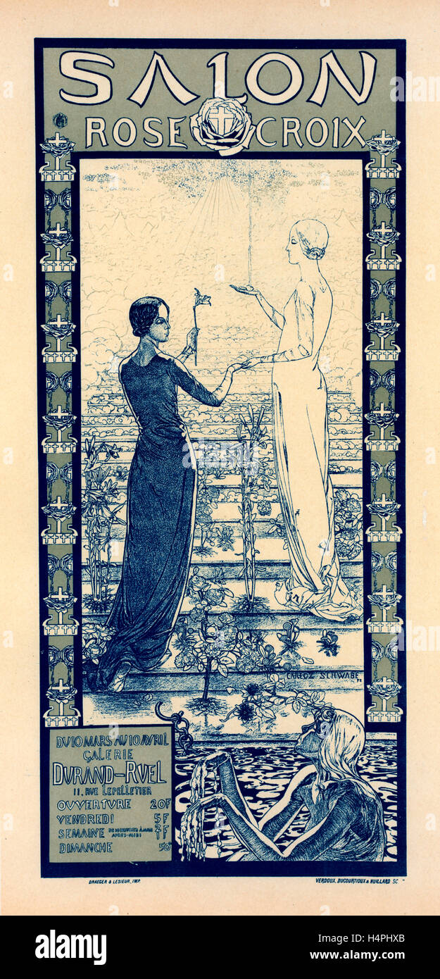 Poster per le Salon de la Rose Croix. Schwabe, Carlos (1866-1926), artista Foto Stock