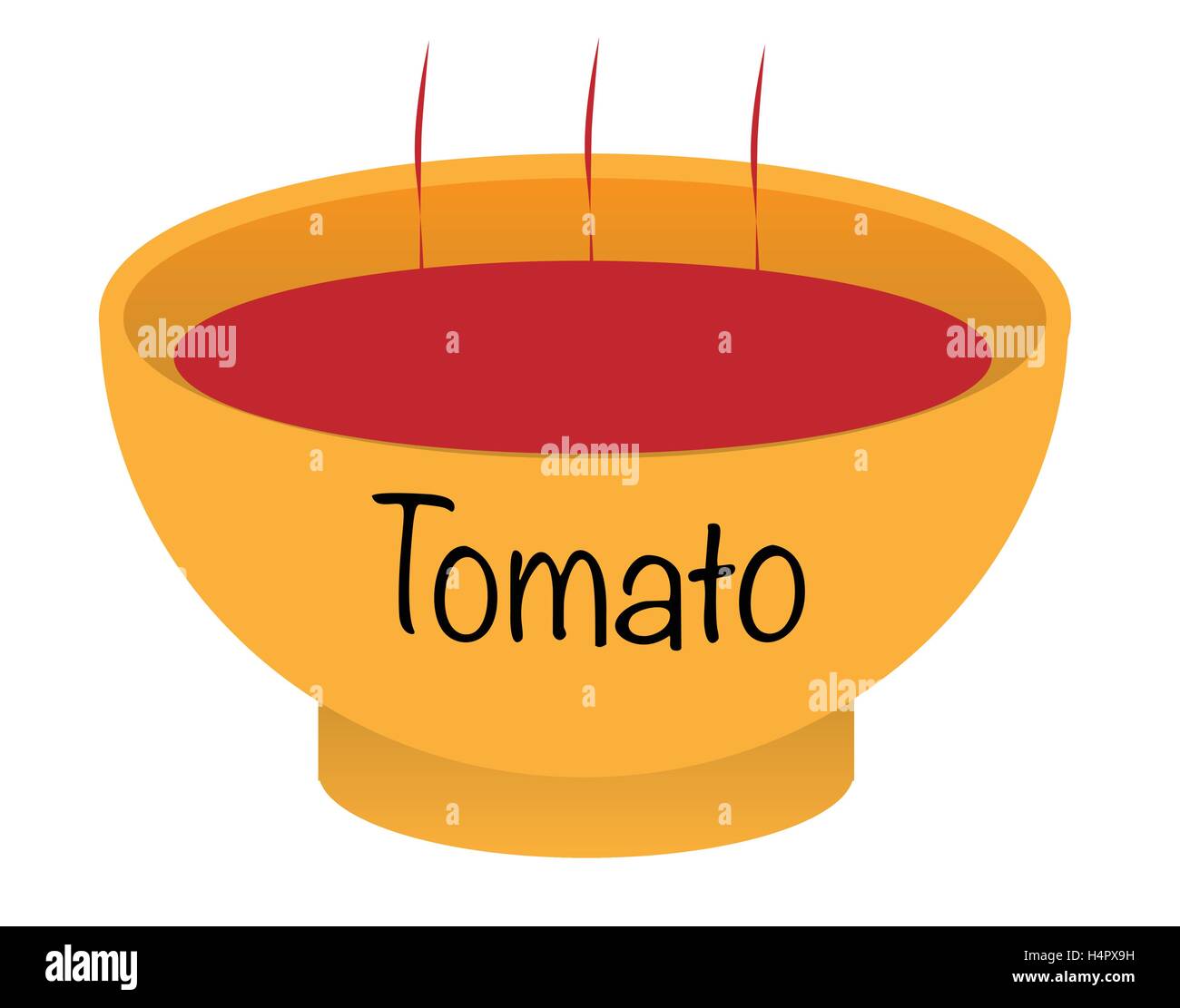 Una zuppa di pomodoro coppa sopra uno sfondo bianco Illustrazione Vettoriale