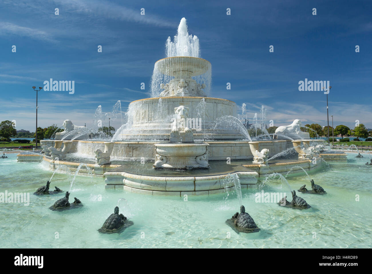 JAMES SCOTT fontana commemorativa (©Cass Gilbert / Herbert Adams 1925) Belle Isle PARK DETROIT MICHIGAN STATI UNITI Foto Stock
