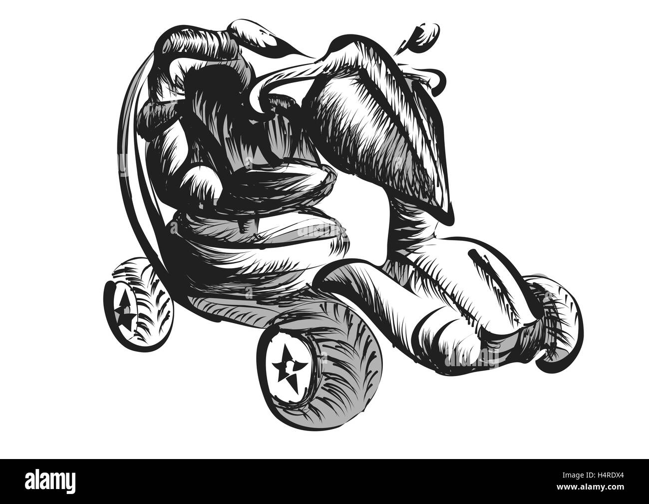 Mobilità scooter, isolato su uno sfondo bianco Illustrazione Vettoriale