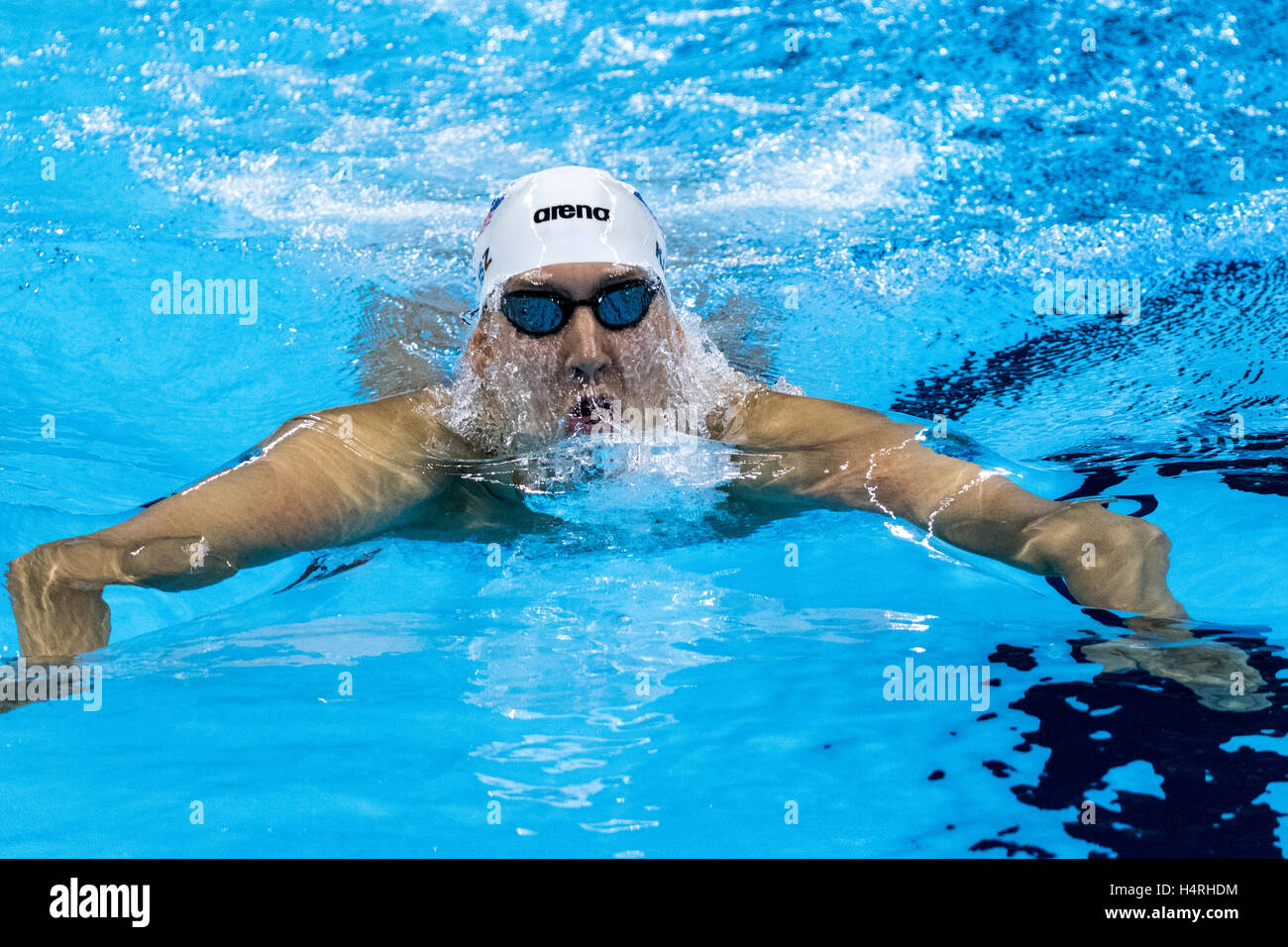 Rio de Janeiro, Brasile. 6 agosto 2016.Chase Kalisz (USA) a competere in Uomini 400m singoli Medley calore al 2016 Olimpiadi estive.© Paul J. Sutton/NCP Fotografia. Foto Stock