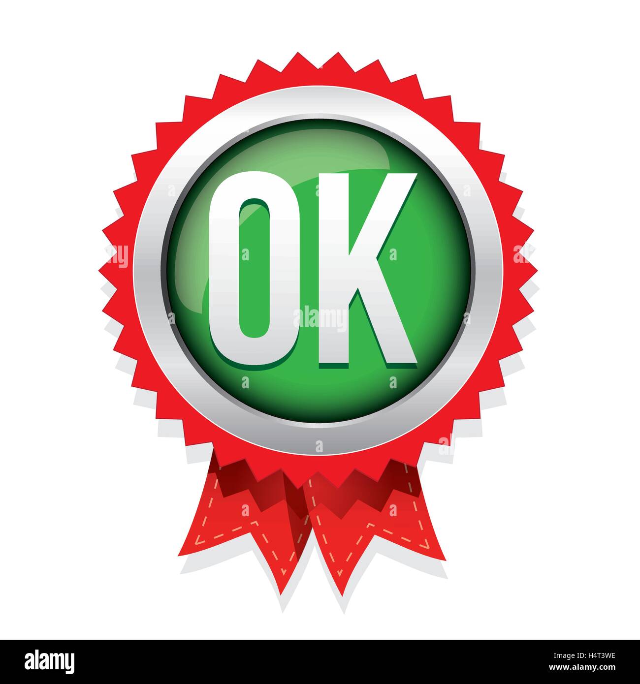 OK badge verde del vettore Illustrazione Vettoriale