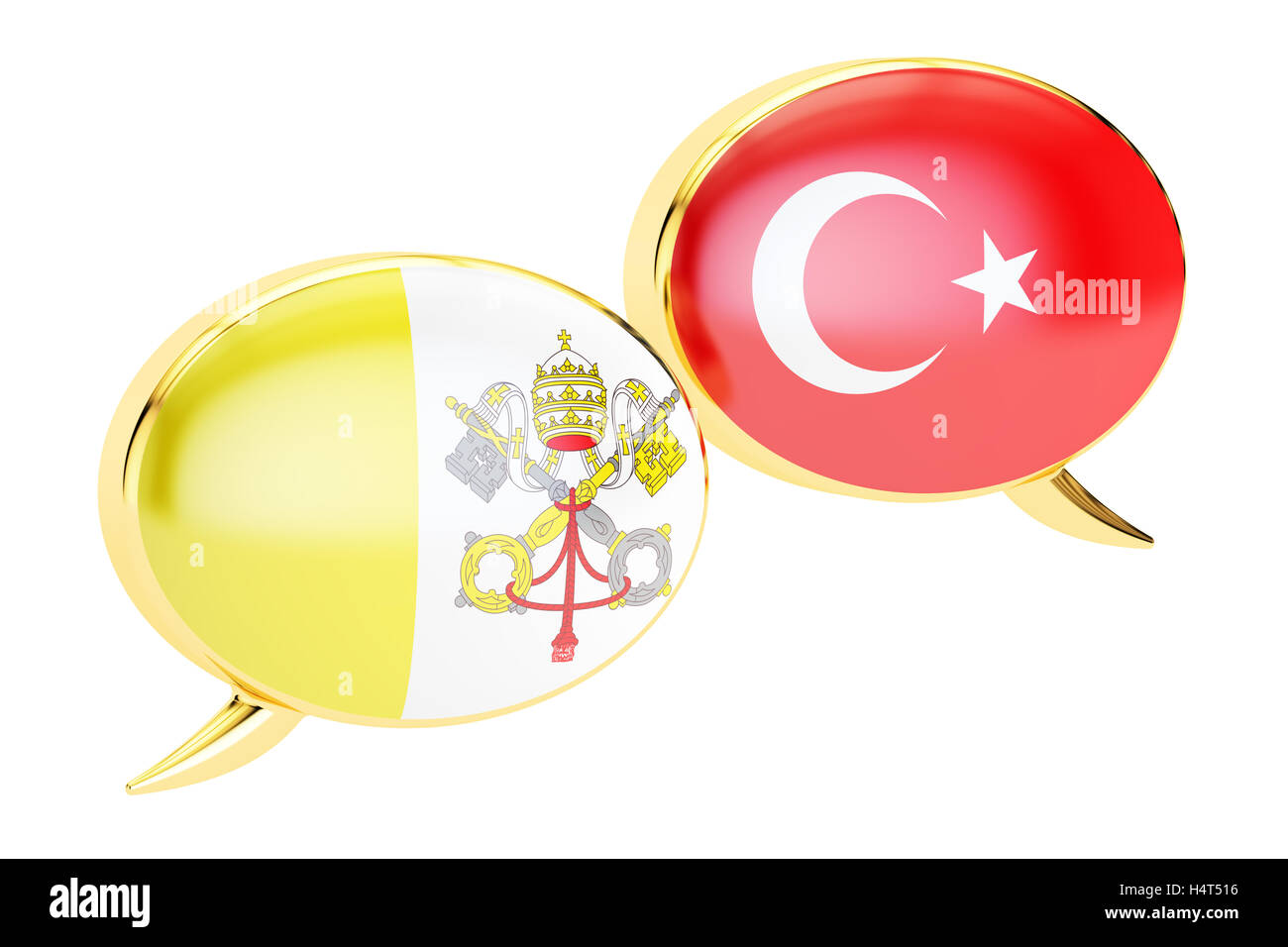 Fumetti, Latin-Turkish concetto di conversazione. Il rendering 3D Foto Stock