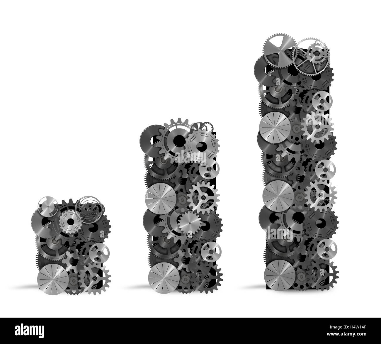 Analisi statistica con sistemi meccanici. Il rendering 3D Foto Stock