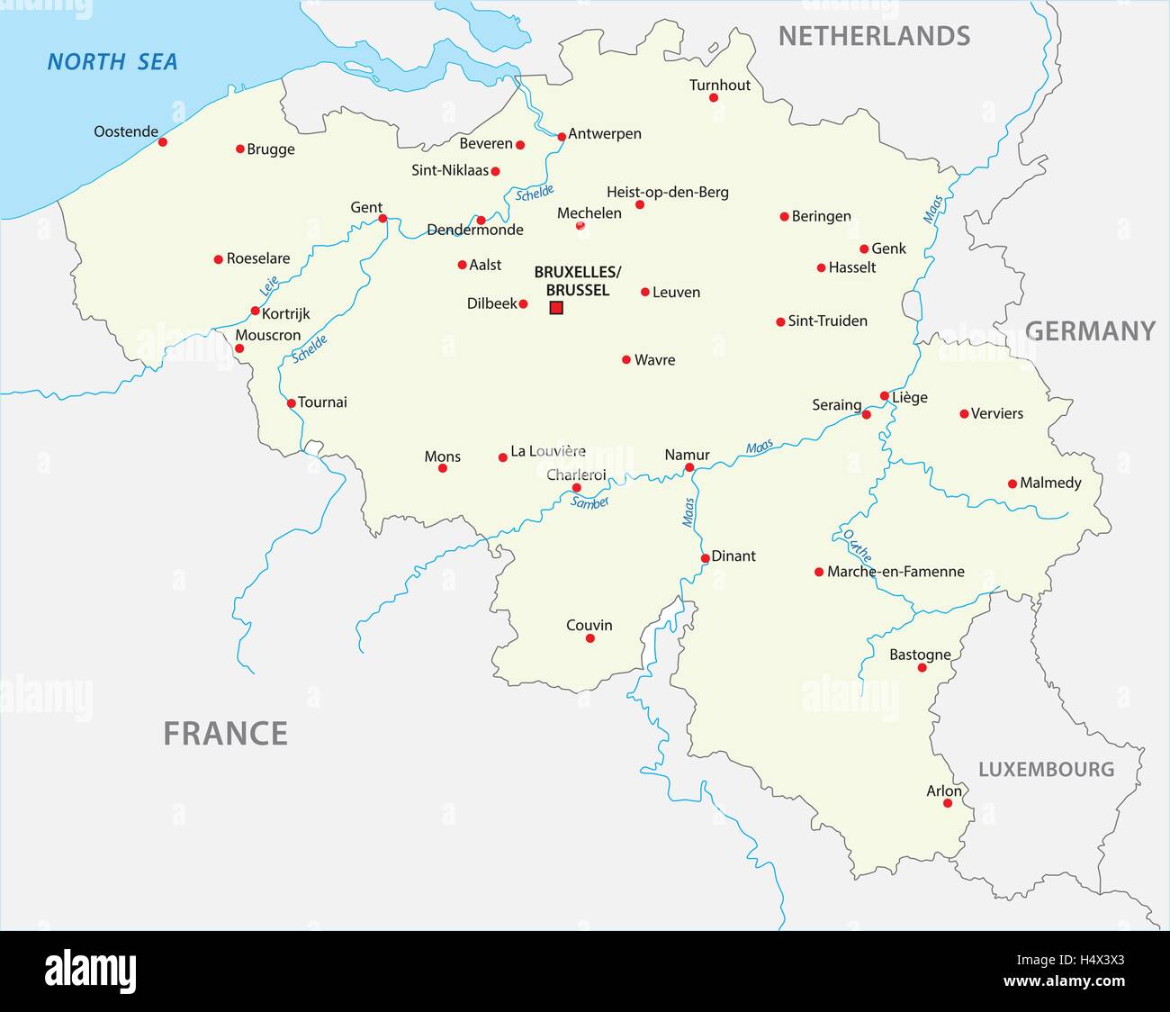 Mappa di Belgio Illustrazione Vettoriale