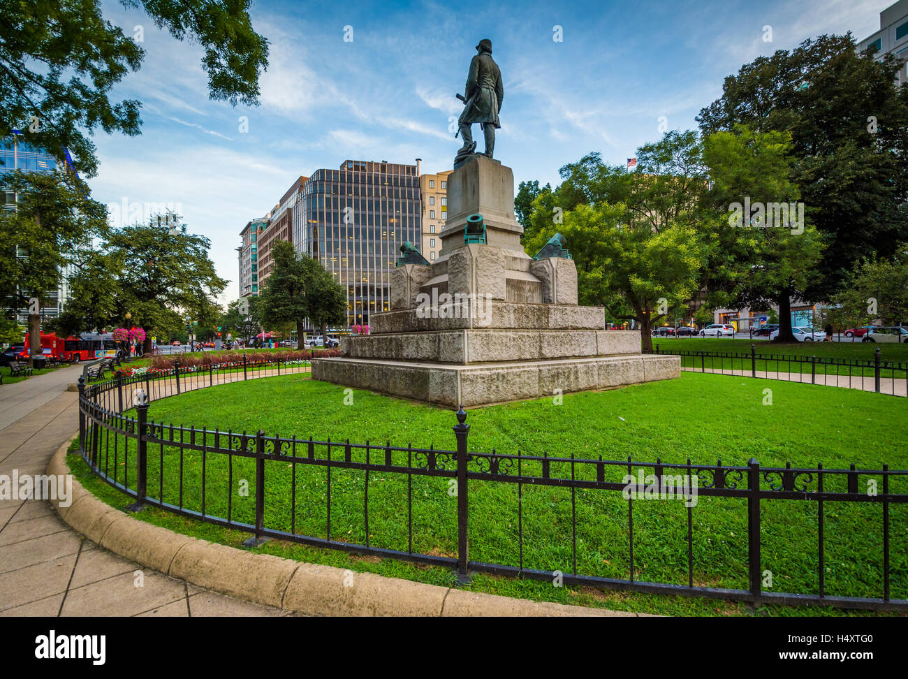 Statua di Farragut Square, a Washington, DC. Foto Stock