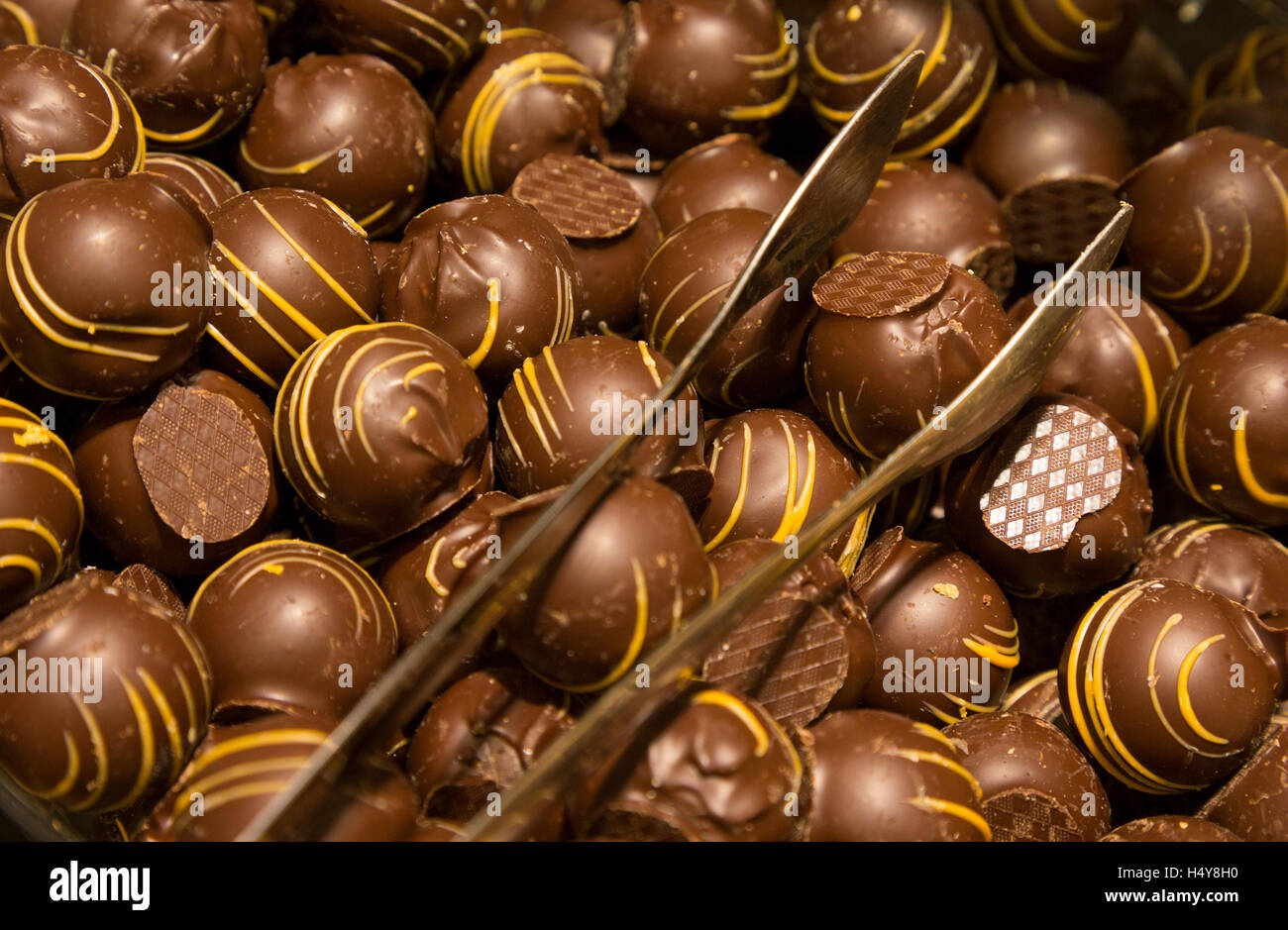 Cioccolatini belgi, Bruges, Belgio Foto Stock
