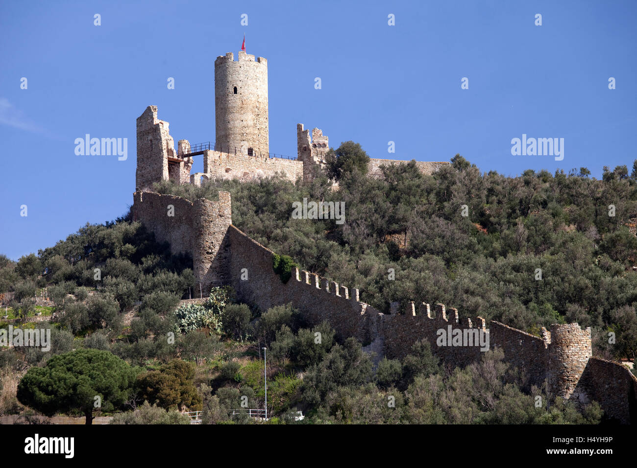 Il Castell, Castello, Noli, Riviera Ligure, Liguria, Italia, Europa Foto Stock