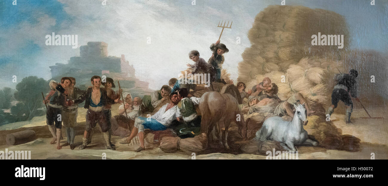 Francisco de Goya y Lucientes (1746-1828), estate 1786. La era o El verano Olio su c Foto Stock