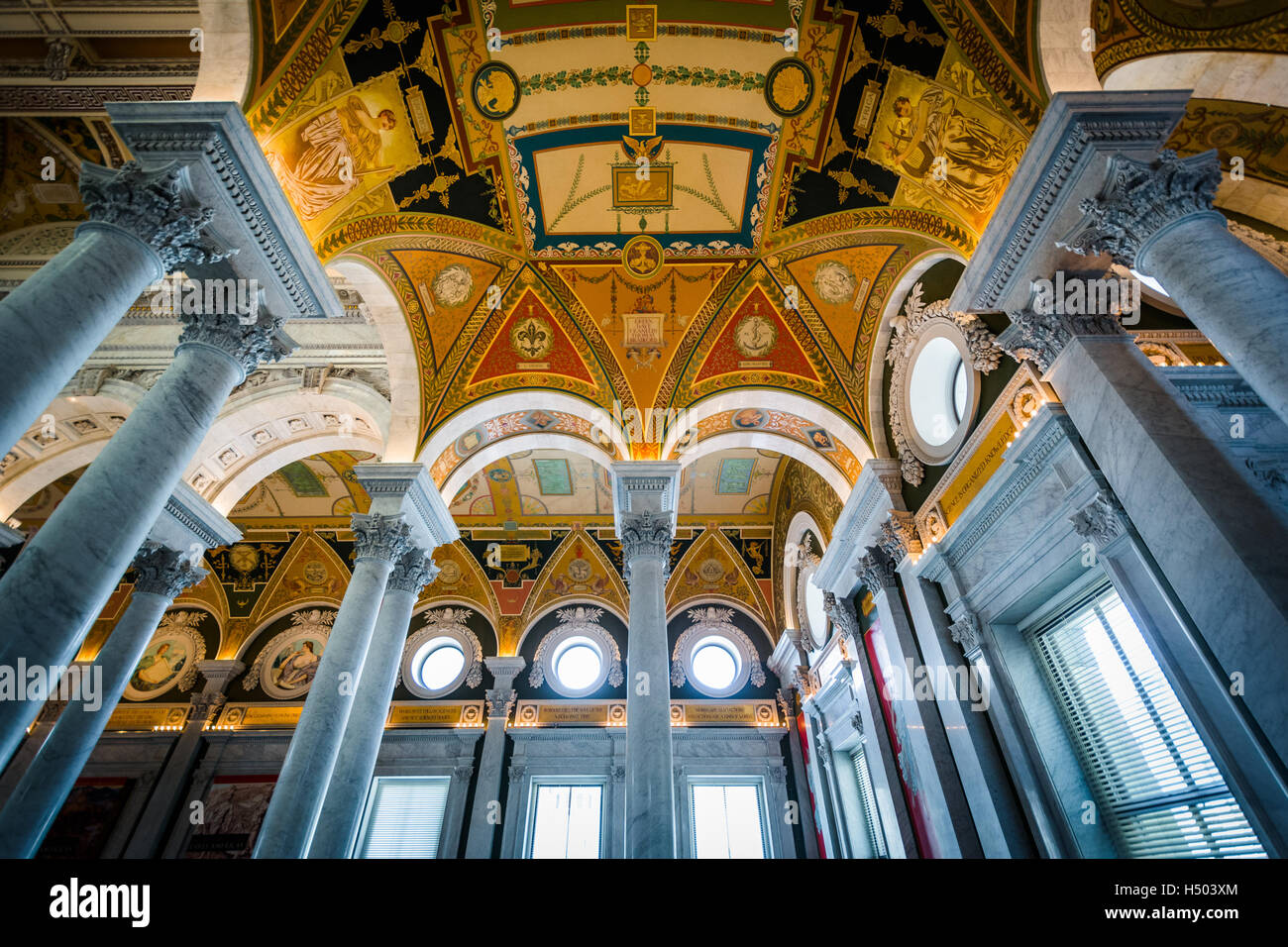 L'interno del Thomas Jefferson edificio della Biblioteca del Congresso a Washington, DC. Foto Stock