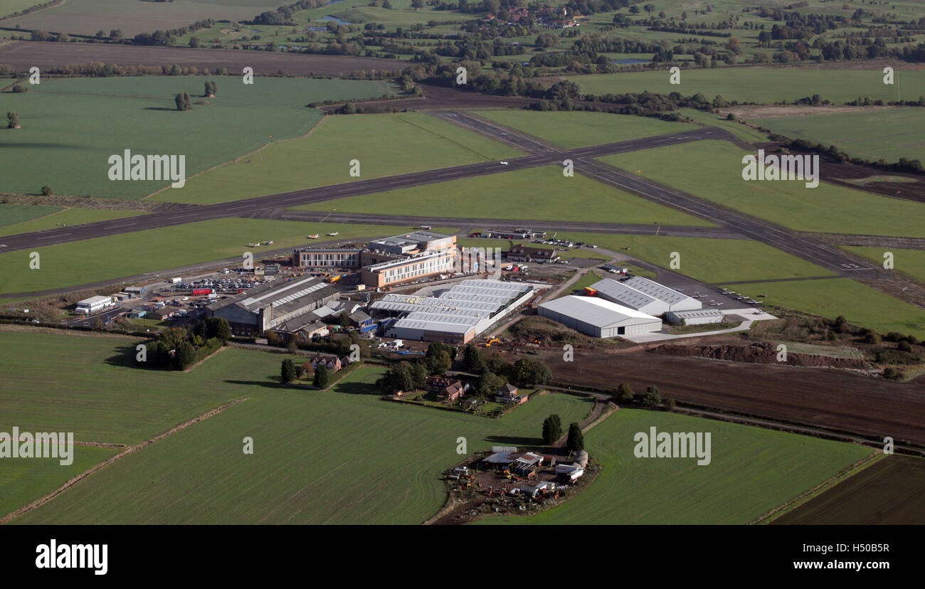 Vista aerea di Nottingham City Airport, locale airfield, Nottinghamshire, Regno Unito Foto Stock