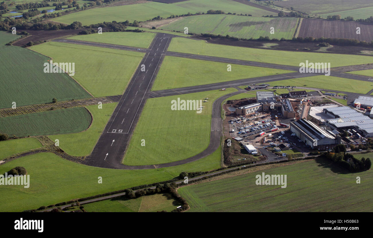 Vista aerea di Nottingham City Airport, locale airfield, Nottinghamshire, Regno Unito Foto Stock