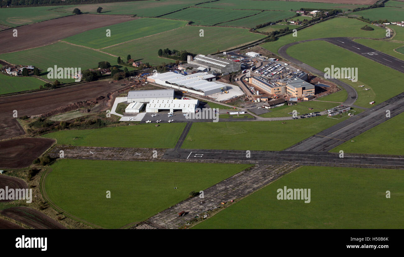 Vista aerea di Nottingham City Airport, locale airfield, Nottinghamshire, Regno Unito Foto Stock