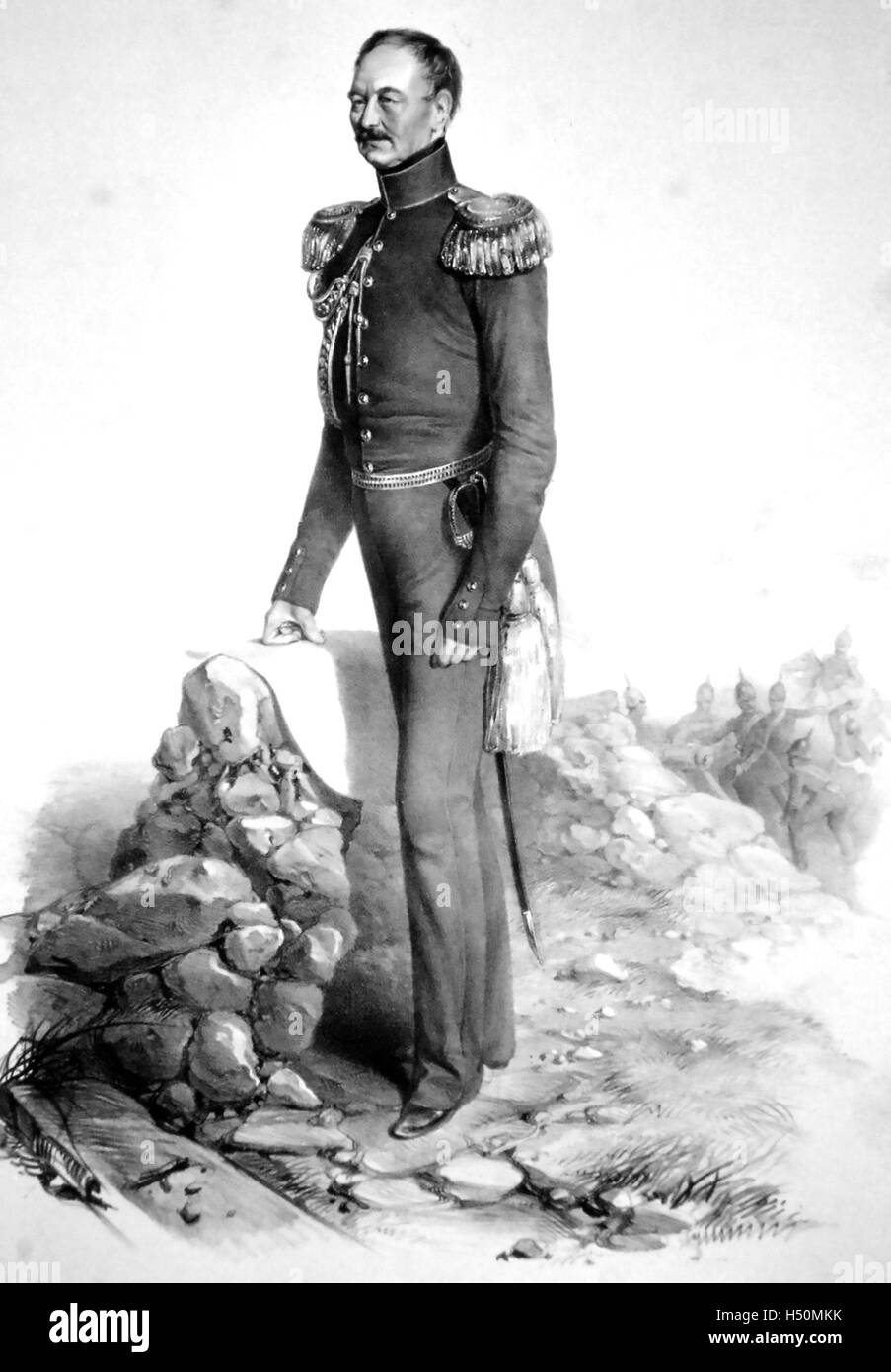 MIKHAIL GORCHAKOV (1793-1861) Russo comandante militare in una incisione di circa 1850 Foto Stock